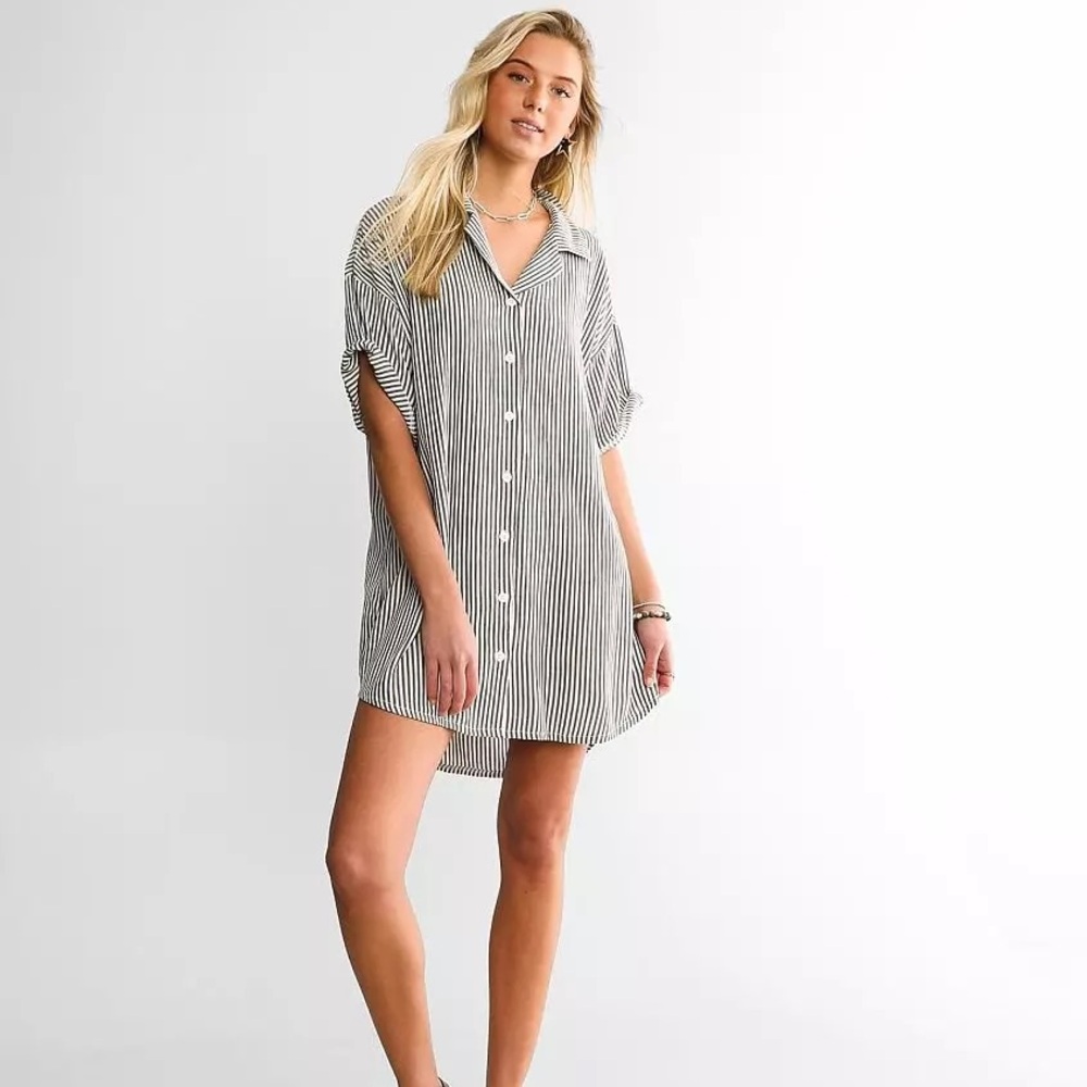 Z SUPPLY james easy striped dress grey size medium swim cover up